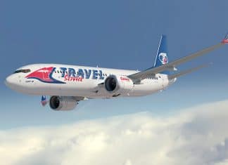 Delivery of first Boeing 737 MAX to Travel Service, on lease from GECAS