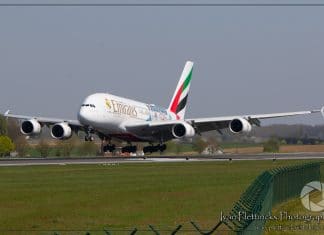 First Emirates Airbus A380 flies into retirement