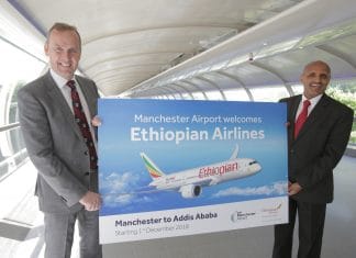 Ethiopian Airlines adds Manchester as an extension of Brussels flights from 1 December