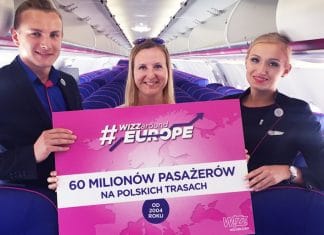 Wizz Air celebrates 60 million passengers in Poland