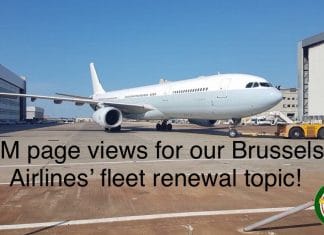 Aviation24’s “Brussels Airlines’ fleet renewal” forum topic has reached one million page views