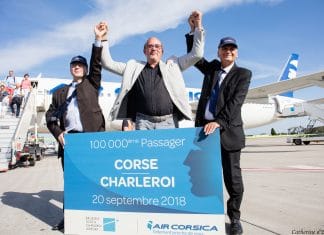 Air Corsica celebrates its 100,000th passenger on its Brussels Charleroi-Corsica routes