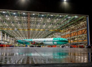 First Boeing 777X rolls out of Boeing Everett plant for static testing only