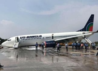 US-Bangla Airlines Boeing 737-800 makes nose gear up landing at Bangladeshi airport