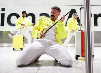 Freddie for take-off ! A Bohemian Rhapsody baggage handlers tribute