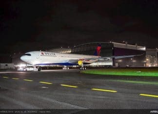 Delta’s first Airbus A330-900neo rolls out of the paint shop