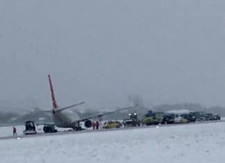 Runway excursion of a Turkish Airlines Boeing 737-800 at Lviv Airport, Ukraine