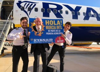 Ryanair’s East Midlands flight first to land at new Murcia International Airport