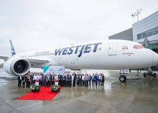 Boeing delivers first 787 Dreamliner for WestJet