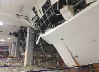 Following an earthquake Clark Airport is temporarily closed