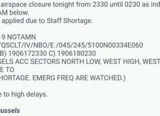 This night, Belgian airspace below 24,500 feet will be closed due to staff shortage at skeyes