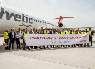 Helvetic Airways says goodbye to its legendary Fokker F100