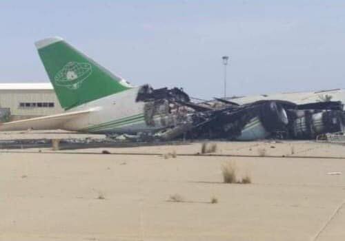 Libyan Arab Air Cargo Antonov An-124 destroyed during military clash at Tripoli Airport