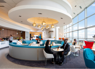 A revamped Air France lounge at Washington Dulles airport