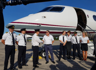 Harding and Virts break world circumnavigation speed record in a Qatar Executive Gulfstream G650ER aircraft