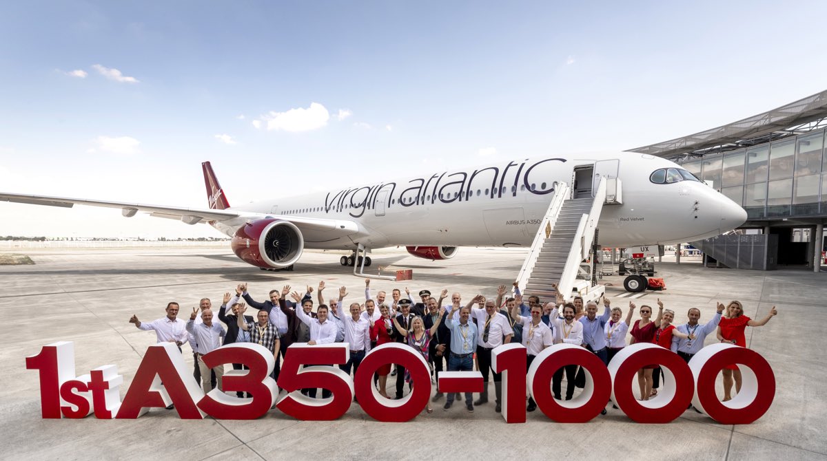 Virgin Atlantic S First Airbus A350 1000 Red Velvet Has