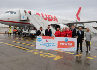 Lauda touches down at Brussels South Charleroi Airport for the launch of new route to Vienna