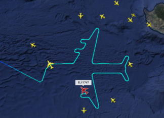 Marking the retirement of the Boeing 747 from El Al service, this last flight has almost completed a “Sky Painting”