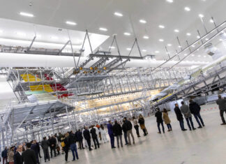 Sabena technics opens its new painting facility dedicated to long-range aircraft
