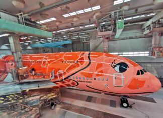 Third and final Airbus A380 for ANA – All Nippon Airways has been painted into special “Flying Honu”-livery