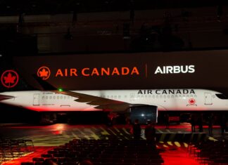 Air Canada celebrates the arrival of its first Airbus A220, continuing its fleet modernization program