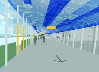 Eindhoven Airport covers walkways to and from planes