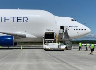 Boeing Dreamlifter transports 1.5 million face masks for COVID-19 response