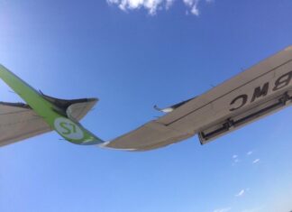 S7 Airlines A320neo clips tail of parked Ural Airlines A320 at St. Petersburg, Russia