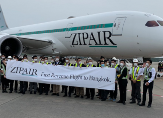 ZIPAIR launched cargo flights to Bangkok