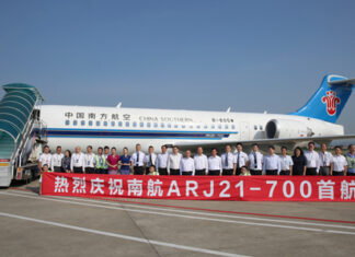 First China-made ARJ21 aircraft of China Southern Airlines officially put into commercial operation