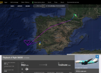 Hi Fly’s sole Airbus A380 has returned to Toulouse, not before leaving beautiful drawing in the sky