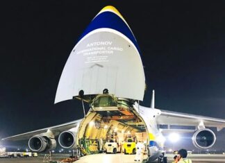 Antonov Airlines transports 70 tonnes of oxygen-producing medical equipment from Israel to India
