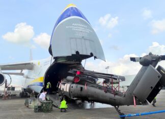 Antonov Airlines transports five Black Hawk helicopters from Poland to the Philippines on a single charter