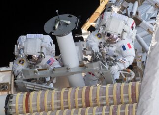 International Space Station astronauts install 2 advanced solar arrays provided by Boeing