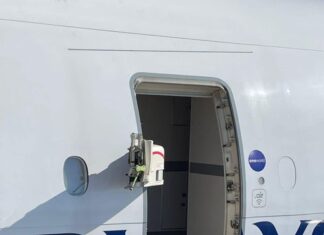 One of the doors of a British Airways Boeing 777 ripped off at Cape Town