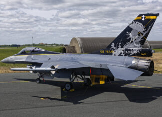 New colours for the Lockheed Martin F-16 FA-57 – 105th anniversary of the 1st Sqn BAF emblem