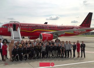 Brussels Airlines flies Belgian Red Flames women’s team to England for European Football Championship
