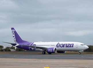 New Australian low-cost Bonza’s first Boeing 737 MAX 8 touches down at Sunshine Coast airport
