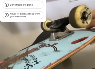 Shaun Hover breaks skateboard in two to avoid Spirit Airlines’ bag allowance surcharge