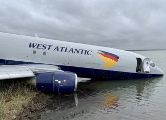 West Atlantic Boeing 737-400 freighter overruns runway at Montpellier