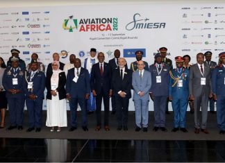Qatar Airways CEO Akbar Al Baker addresses the Aviation Africa Summit in Kigali, Rwanda