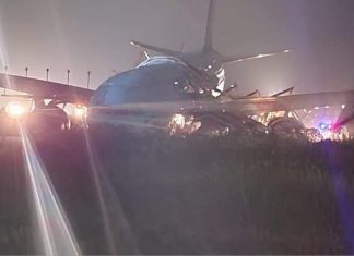Korean Air Airbus A330 overshoots runway during landing at Mactan-Cebu International Airport