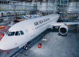 Air New Zealand’s first domestic Airbus A321 touches down in Auckland