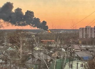 Drone attack destroys oil tank at Kursk airfield, Russia
