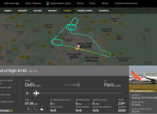 Air India Boeing 787-8 Dreamliner to Paris CDG returns to Delhi after slats/flaps issue