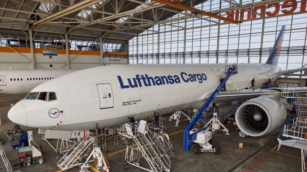A Lufthansa Cargo plane is the world's first freighter to take off with ...