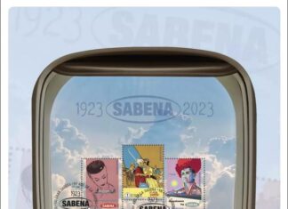 The Belgian Post issues 5 new stamps to commemorate the 100th anniversary of the creation of SABENA