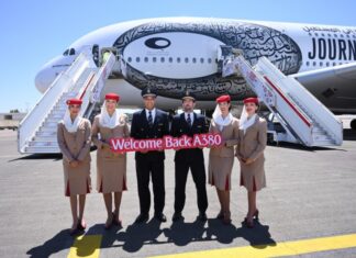 Emirates A380 lands in Morocco