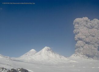 Bezymianny eruption source Volcaholic twitter