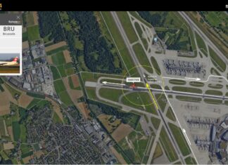 SWISS Airbus A320 narrowly avoids crossing vehicle while taking off to Brussels, Belgium